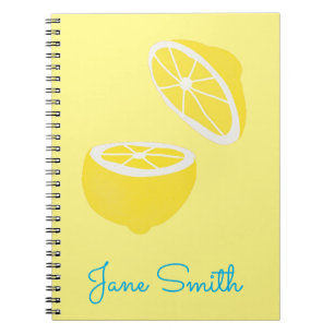 Caderno Espiral Olá Lemon, fruta amarela moderna