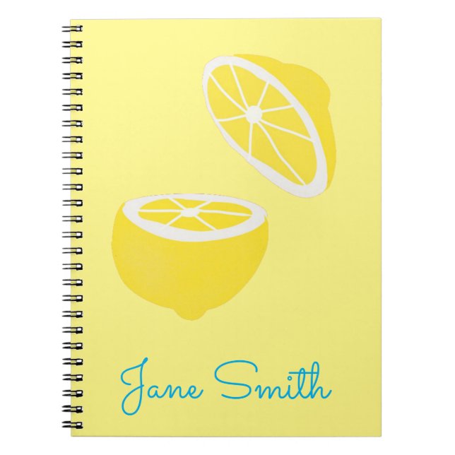 Caderno Espiral Olá Lemon, fruta amarela moderna (Frente)