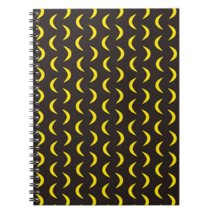 Caderno Espiral Olá, Lua Amarela - padrão perfeito de Halloween.