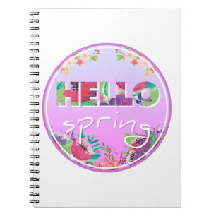 Caderno Espiral Olá Primavera, Flores, círculo
