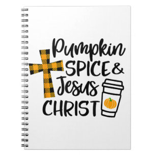 Caderno Espiral Olá, Pumpkin Fall Spice & Jesus Cristo Fall Chris