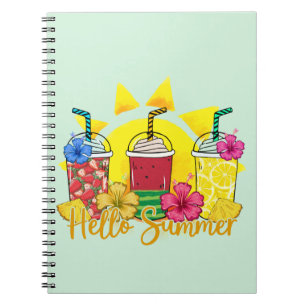 Caderno Espiral Olá Summer Refrescando Fruta tropical Smoothy