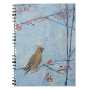 Caderno Espiral Óleo do Waxwing 2013 em canvas