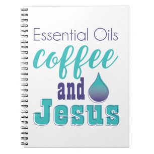 Caderno Espiral Óleos essenciais café e Jesus