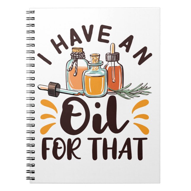 Caderno Espiral Óleos Essenciais Tenho Óleo Para Isso (Frente)