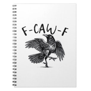 Caderno Espiral Olhar Casual Estético Corvo F Caw F Divertido Góti