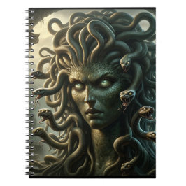 Caderno Espiral Olhar de Medusa Cabeça da Morte de Cobras