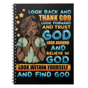 Caderno Espiral Olhe para trás e para o notebook espiral de Deus d
