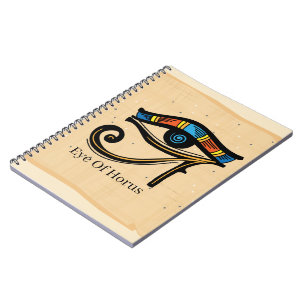 Caderno Espiral Olho de Coro no papiro, hieróglifos egípcios