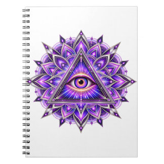 Caderno Espiral Olho de Geometria de Orquídea