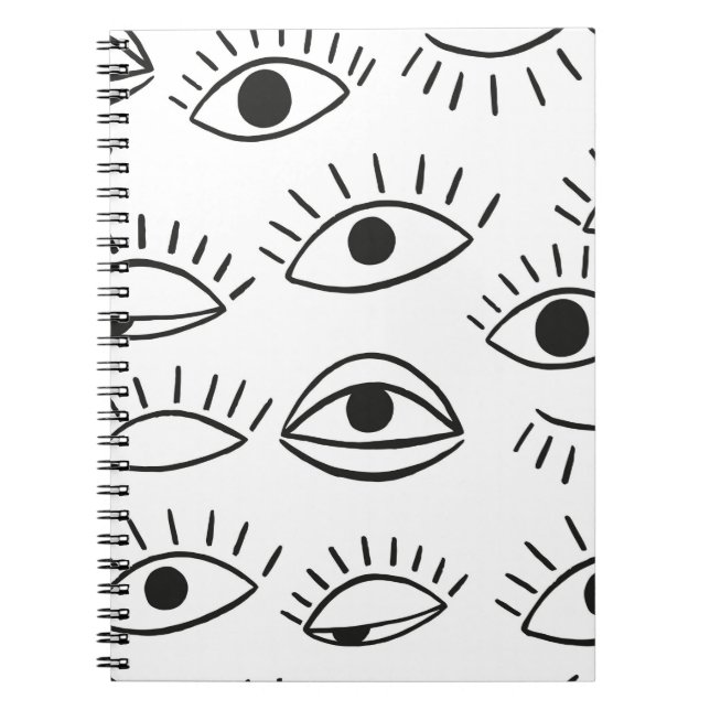 Caderno Espiral Olho de rabisco, padrão perfeito.  (Frente)