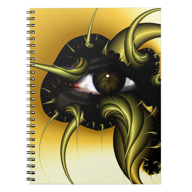 CADERNO ESPIRAL OLHO DOURADO FRACTAL (Frente)