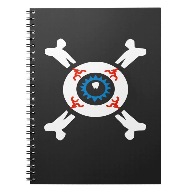 Caderno Espiral Olho e Ossos Cruzados   (Frente)
