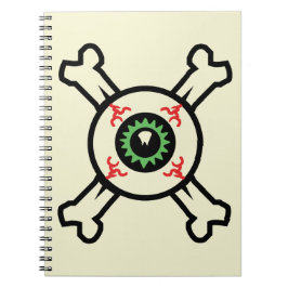 Caderno Espiral Olho e Ossos Cruzados (fundos claros) 