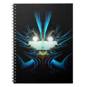 Caderno Espiral Olhos brilhantes - Criatura Azul Luminosa