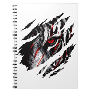 Caderno Espiral Olhos de Tigre Anime Através do Risco