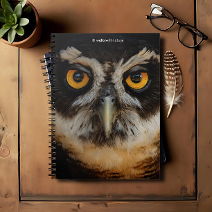Caderno Espiral Olhos dourados de fascinação de uma coruja