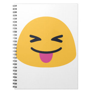Caderno Espiral Olhos fechados, enfiados na língua Emoji