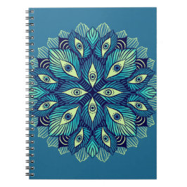 Caderno Espiral Olhos Psicodélicos Estranhos Azul