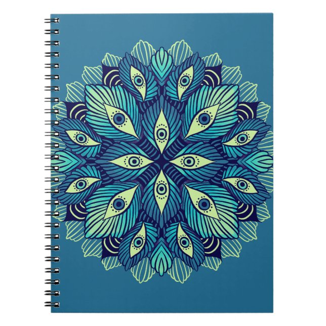 Caderno Espiral Olhos Psicodélicos Estranhos Azul (Frente)