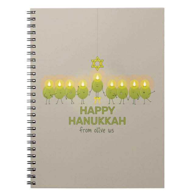 Caderno Espiral Olive Hanukkah Menorah (Frente)