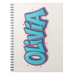 Caderno Espiral Olivia Name Art