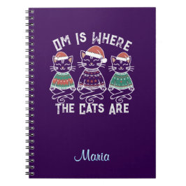 Caderno Espiral Om É Onde Os Gatos São Férias Festivas