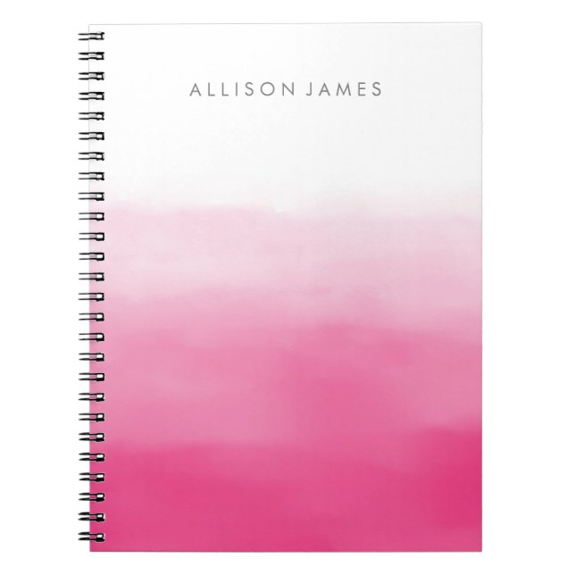 Caderno Espiral Ombre cor-de-rosa (Frente)
