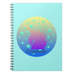 Caderno Espiral Ombre unicórnio com gratidão