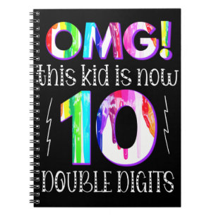 Caderno Espiral OMG! This Kid Is Now 10 Double Digits Paint Drip