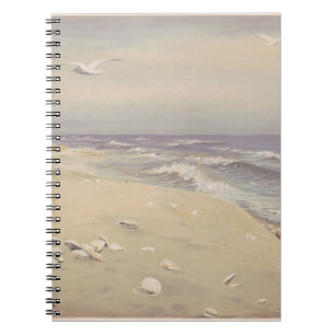 Caderno Espiral On the Beach (1879) - Vintage Coastal Art