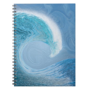 Caderno Espiral Onda Azul Artística