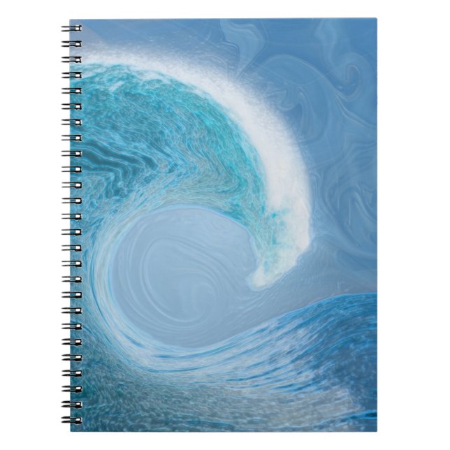 Caderno Espiral Onda Azul Artística (Frente)