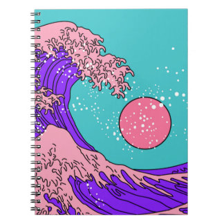 Caderno Espiral Onda de excelente no estilo de Arte de Pop Vaporwa