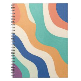 Caderno Espiral Ondas Abstratas