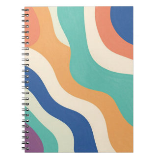 Caderno Espiral Ondas Abstratas