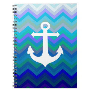 Caderno Espiral Ondas & âncora