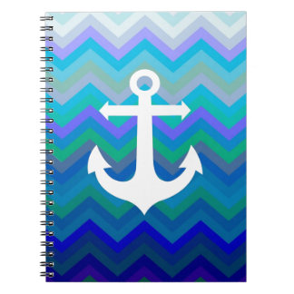 Caderno Espiral Ondas & âncora