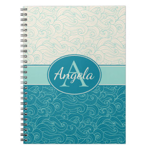 Caderno Espiral Ondas Aqua Personalizadas