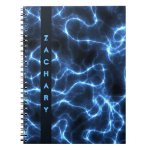 Caderno Espiral Ondas Azuis Elétricas Notebook espiral personali