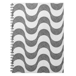 Caderno Espiral Ondas brancas e pretas de pedra calcária portugues