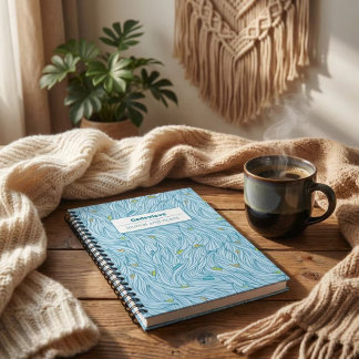 Caderno Espiral Ondas com o notebook Boats