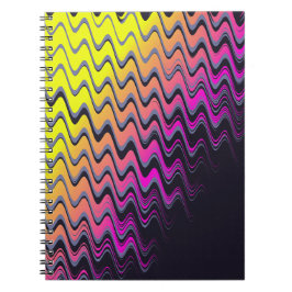Caderno Espiral Ondas de Horror Rosa e Amarelo