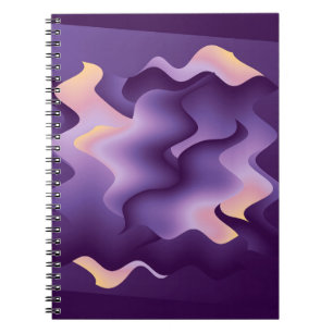 Caderno Espiral Ondas roxas