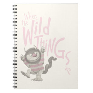 Caderno Espiral Onde as coisas selvagens são citadas - rosa