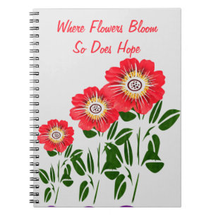 Caderno Espiral Onde As Flores Bloqueam, Também Esperam