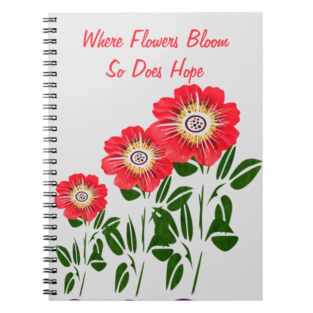 Caderno Espiral Onde As Flores Bloqueam, Também Esperam (Frente)