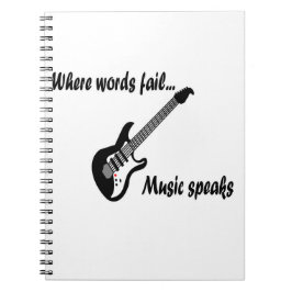 Caderno Espiral Onde as palavras falham, a música fala