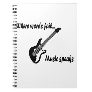 Caderno Espiral Onde as palavras falham, a música fala