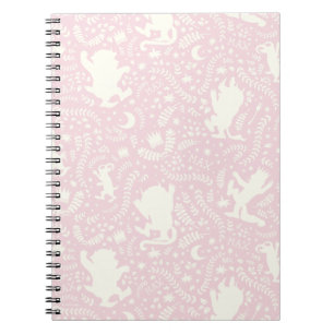 Caderno Espiral Onde o Padrão Floral Rosa das Coisas Selvagens